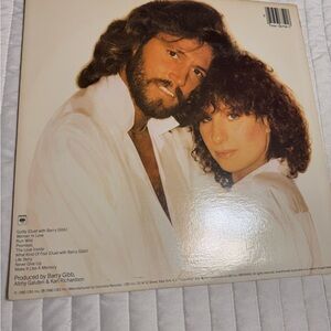 Bee Gees and Barbra Streisand Vintage Duet Album Cover - White Clothing